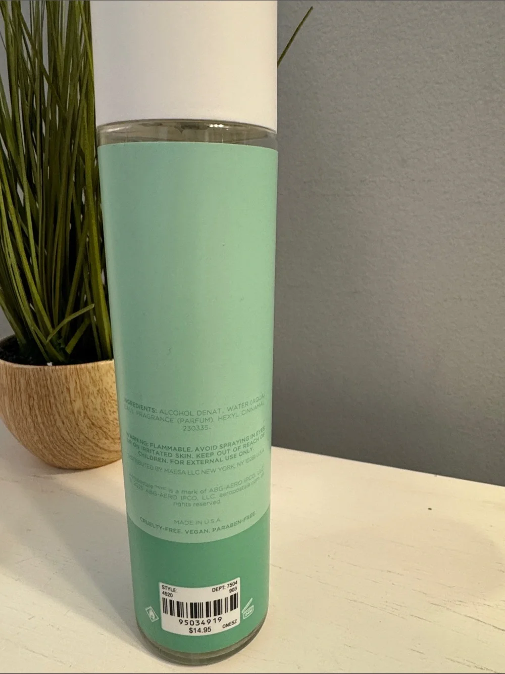Aeropostale Mint Green Pistachio Gelato Bottle